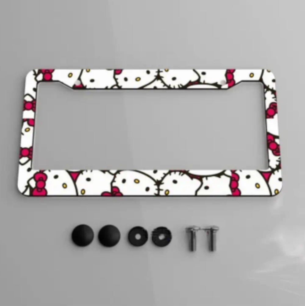 Hello Kitty Aluminum License Plate Frame